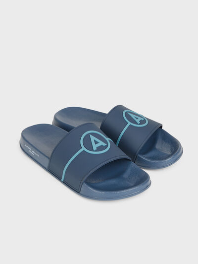 CHANCLAS LOGO AZUL MARINO