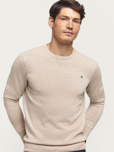JERSEY ROUND NECK BASIC BEIGE
