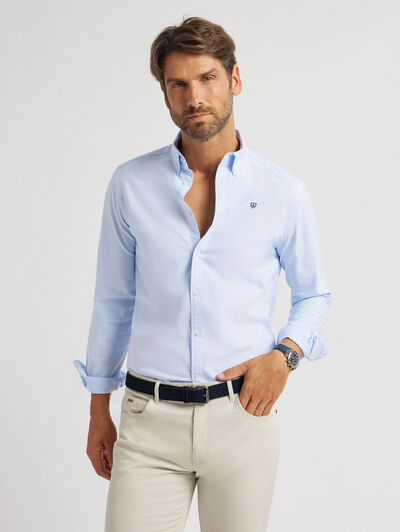 CAMISA OXFORD BASIC CELESTE