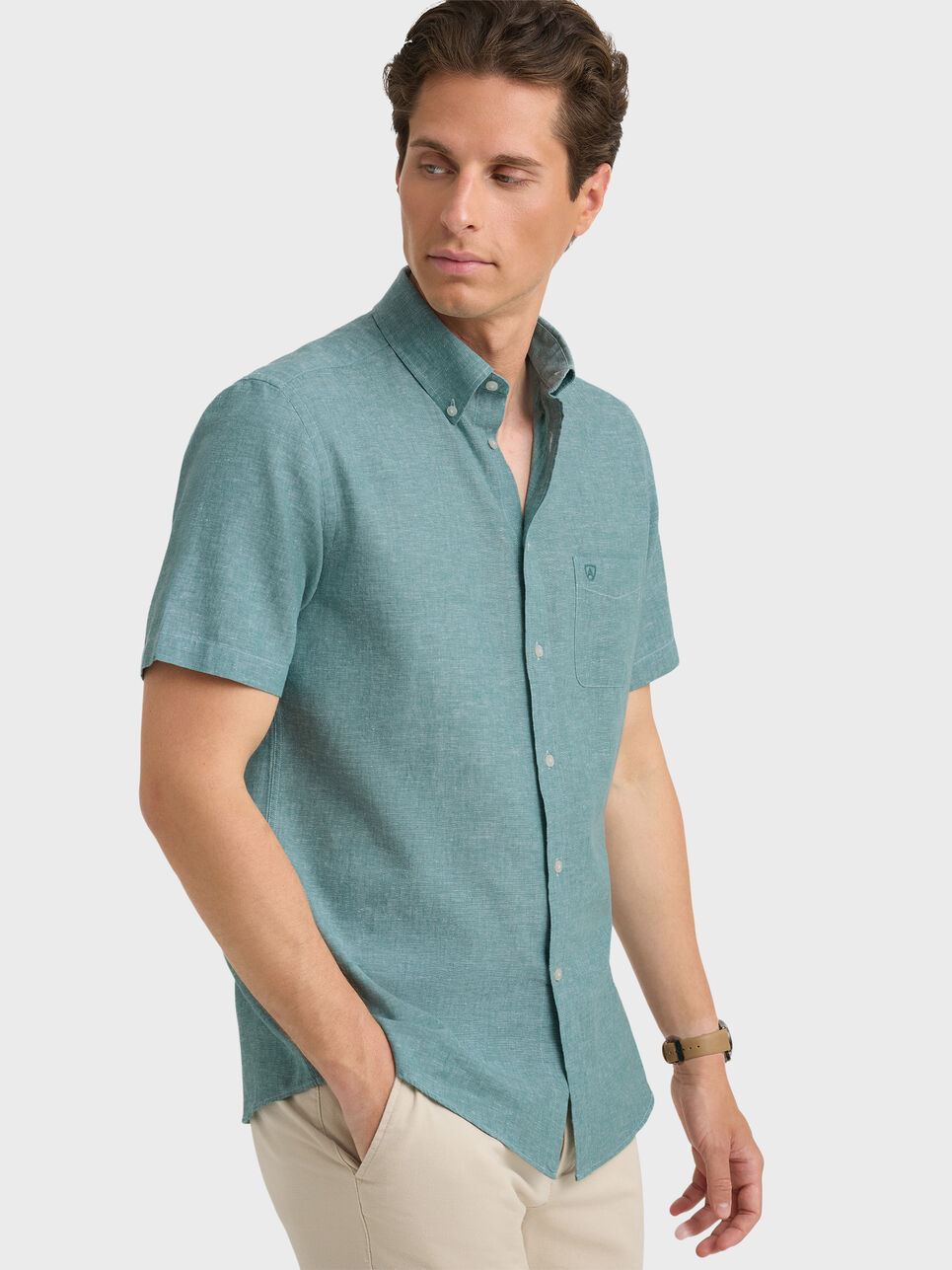 CAMISA LINO M.CORTA