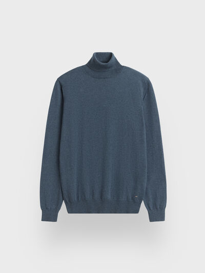 JERSEY ROLL COLLAR AZUL