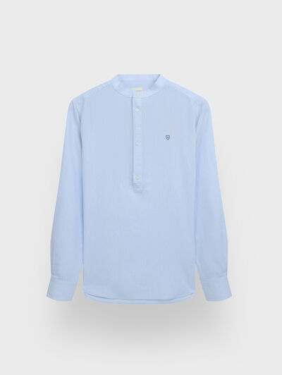 POLERA LINO MAO CELESTE