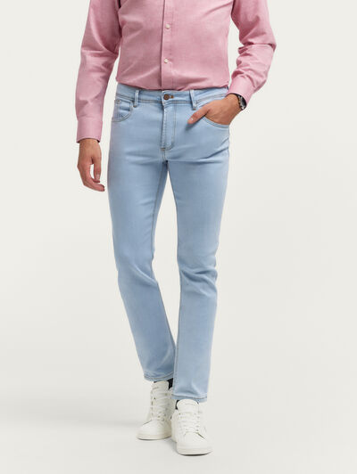 DENIM SLIM BASICO CELESTE