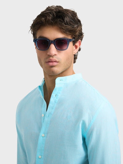 CAMISA LINO MAO VERDE AGUA