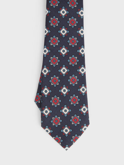 CORBATA PRINTED AZUL MARINO