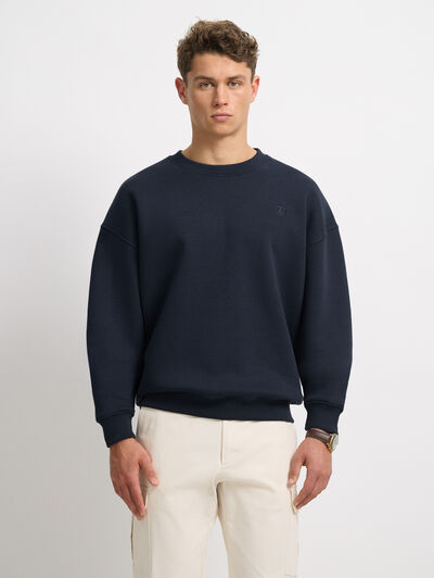 SUDADERA BASICA OVERSIZE AZUL MARINO