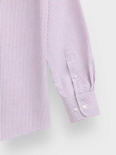 CAMISA OXFORD STRIPES BURDEOS