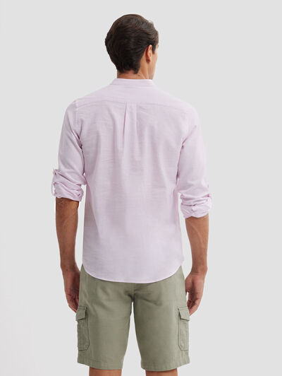 POLERA LINO RAYAS MAO ROSA