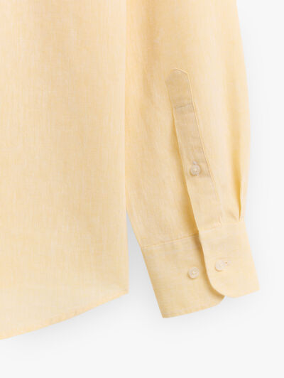 CAMISA LINO BOLSILLO AMARILLO