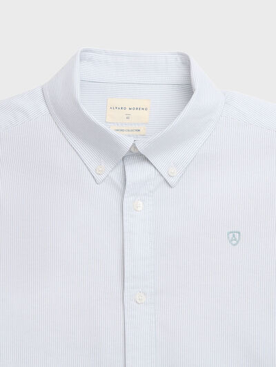 CAMISA OXFORD MIL RAYAS AZUL