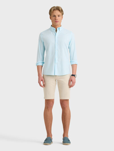 CAMISA OXFORD STRIPES VERDE AGUA