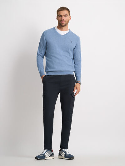 JERSEY V-NECK TRENDY CELESTE