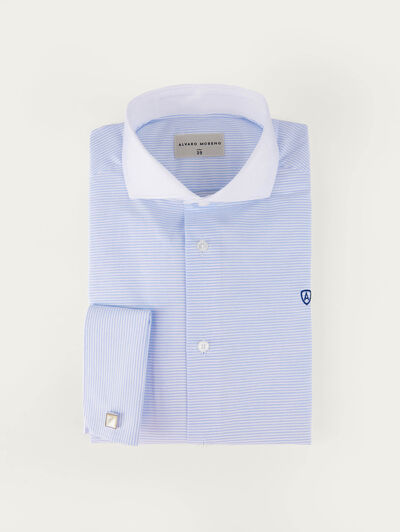 CAMISA RAYAS P.DOBLE AZUL