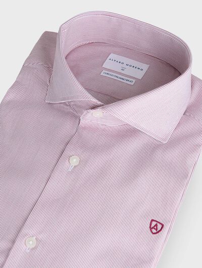 CAMISA VESTIR 500 RAYAS ROJO