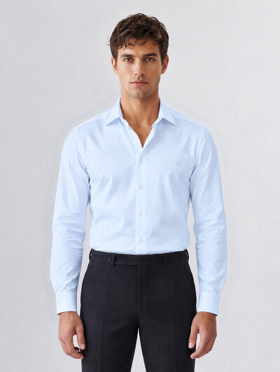 CAMISA MISTER HERRINGBONE CELESTE