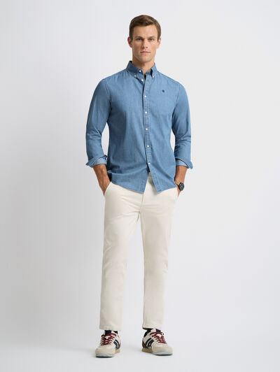 CAMISA DENIM DOWN CELESTE