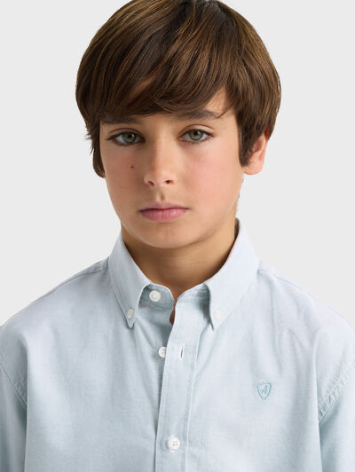 CAMISA OXFORD SOLID KIDS AZUL