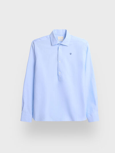 POLERA OXFORD SOLID CELESTE