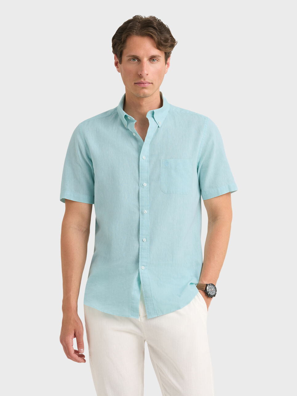CAMISA LINO M.CORTA