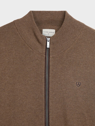 CARDIGAN CONTRASTE CAMEL
