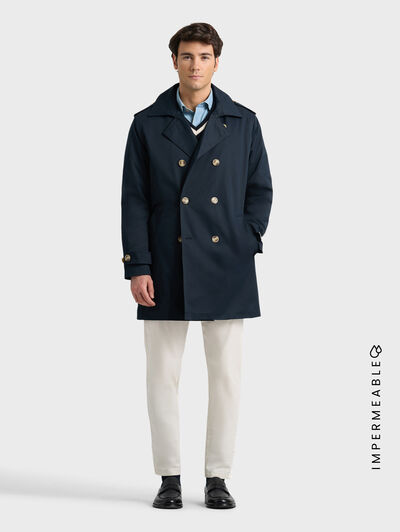 GABARDINA TRENCH AZUL MARINO