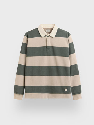 SUDADERA POLO RAYAS CAMEL