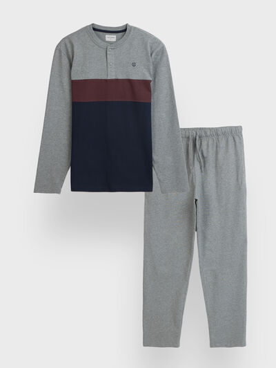 PIJAMA BLOQUE GRIS