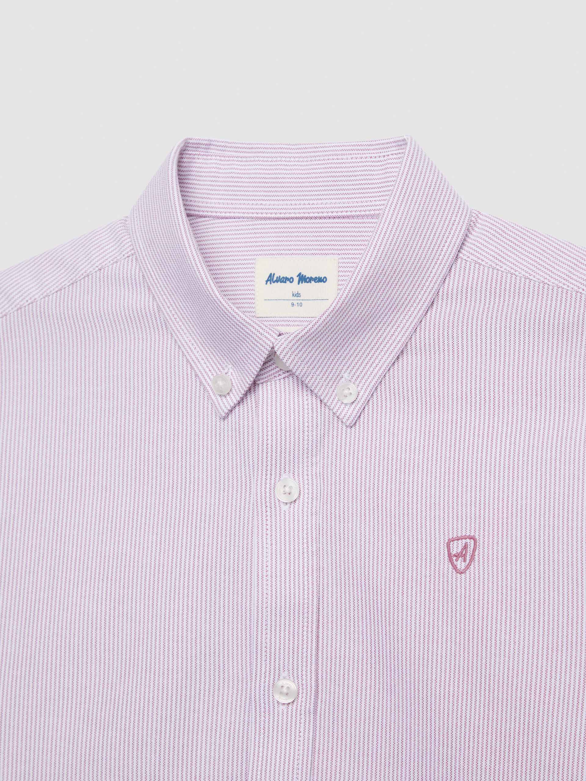 CAMISA OXFORD MIL RAYAS KIDS BURDEOS