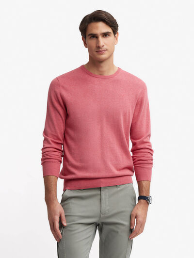 JERSEY ROUND NECK TRENDY CORAL