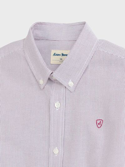 CAMISA OXFORD MIL RAYAS KIDS BURDEOS