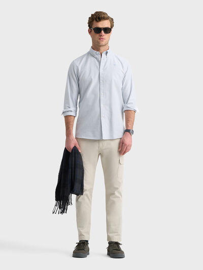 CAMISA OXFORD STRIPES AZUL