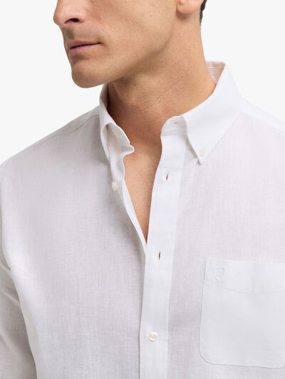 CAMISA LINO BOLSILLO BLANCO