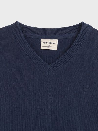 JERSEY V-NECK KIDS AZUL MARINO
