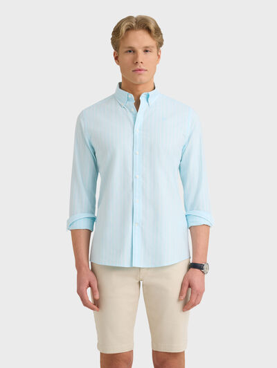 CAMISA OXFORD STRIPES VERDE AGUA
