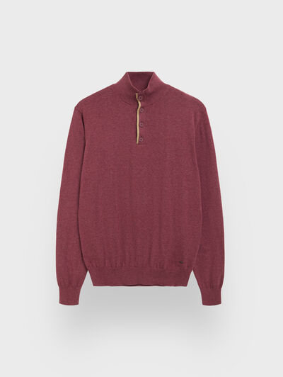 JERSEY BUTTON COLLAR ROSA