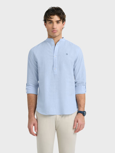 POLERA LINO MAO CELESTE