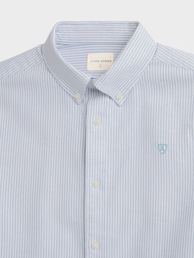 CAMISA OXFORD STRIPES AZUL