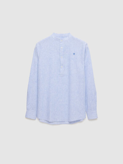 POLERA LINO RAYAS MAO AZUL