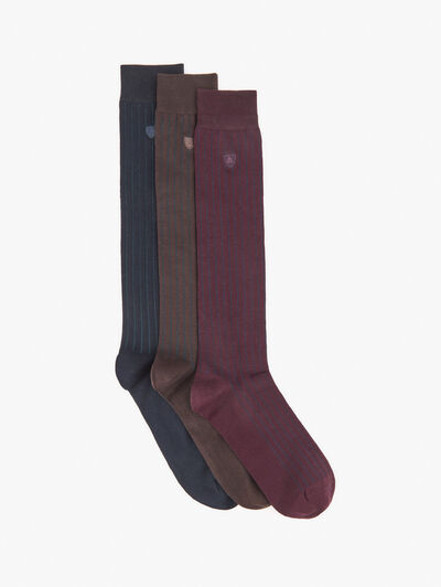 CALCETINES HILO BICOLOR AZUL MARINO