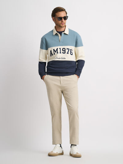 SUDADERA POLO 1976 CELESTE