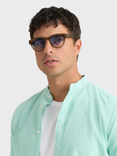 CAMISA LINO M.CORTA MAO VERDE