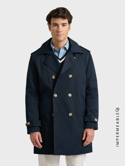 GABARDINA TRENCH AZUL MARINO