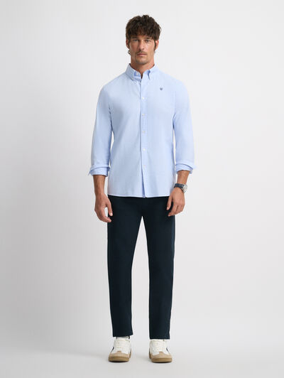 CAMISA OXFORD BASIC CELESTE
