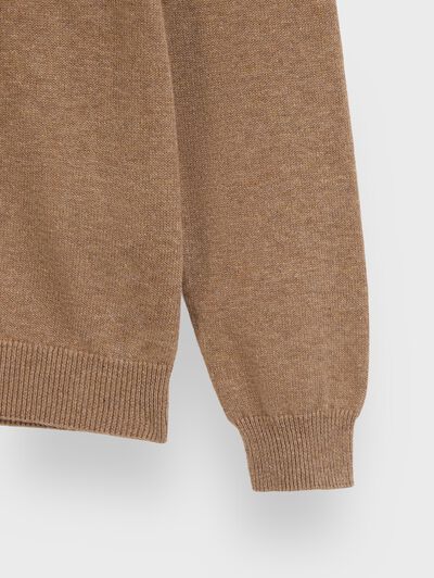 JERSEY ROUND NECK KIDS CAMEL