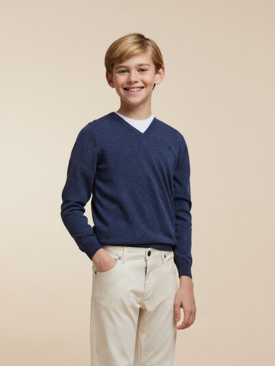 JERSEY V-NECK KIDS AZUL MARINO