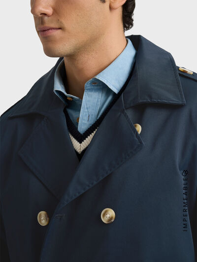 GABARDINA TRENCH AZUL MARINO