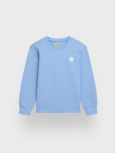 SUDADERA LOGO KIDS CELESTE
