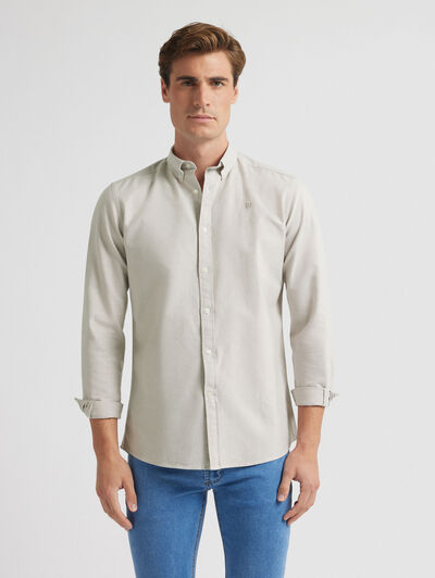 CAMISA OXFORD SOLID BEIGE