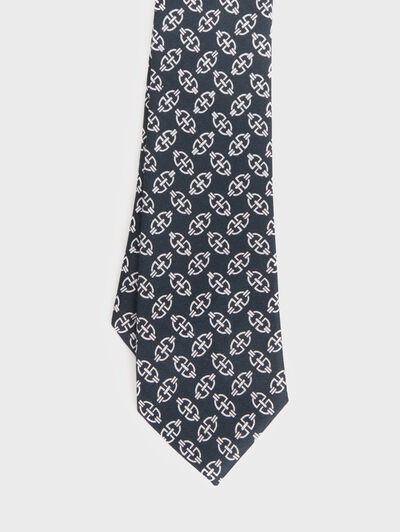 CORBATA PRINTED AZUL MARINO