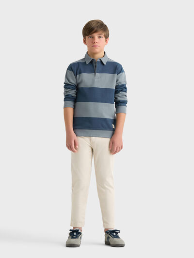 POLO RAYAS KIDS AZUL